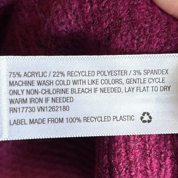 NWT Ava + Viv Puff Sleeve Super Soft Sweater Peach Burgundy Womens Plus Size 1X - Picture 7 of 8